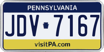 PA license plate JDV7167