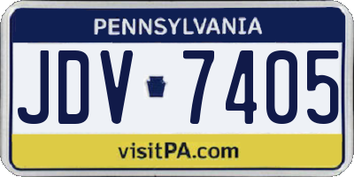 PA license plate JDV7405