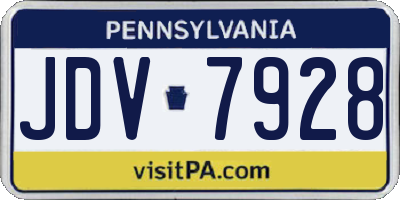 PA license plate JDV7928