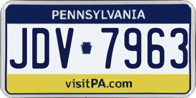 PA license plate JDV7963