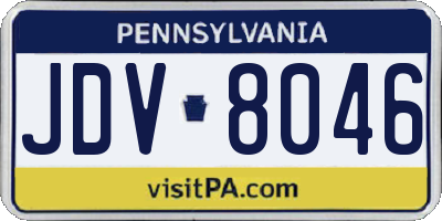 PA license plate JDV8046