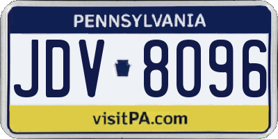 PA license plate JDV8096