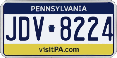 PA license plate JDV8224