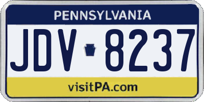 PA license plate JDV8237