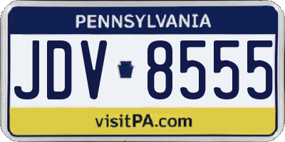 PA license plate JDV8555