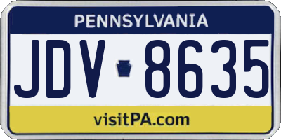 PA license plate JDV8635