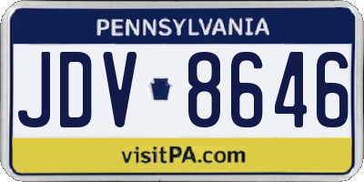 PA license plate JDV8646