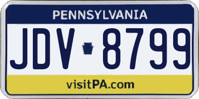 PA license plate JDV8799