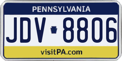 PA license plate JDV8806