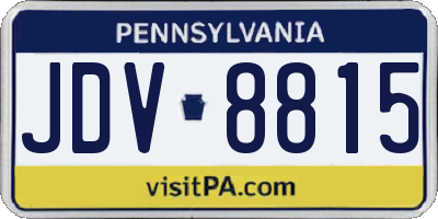 PA license plate JDV8815
