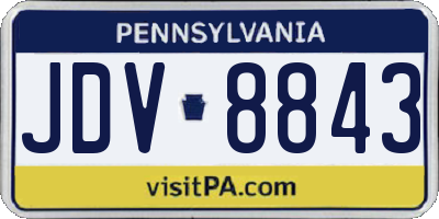 PA license plate JDV8843