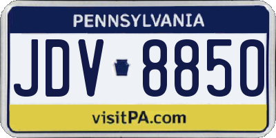 PA license plate JDV8850