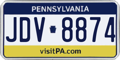 PA license plate JDV8874