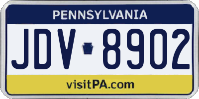 PA license plate JDV8902