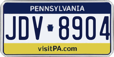 PA license plate JDV8904