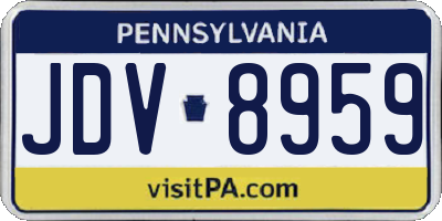 PA license plate JDV8959