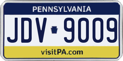 PA license plate JDV9009