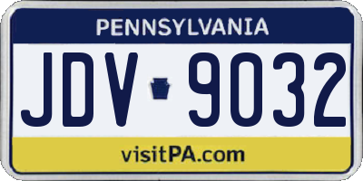 PA license plate JDV9032