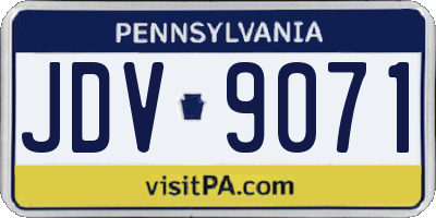 PA license plate JDV9071