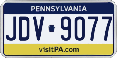 PA license plate JDV9077