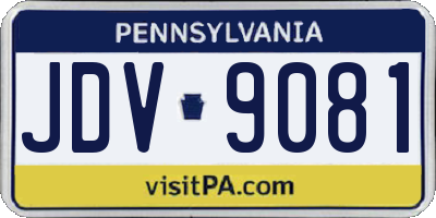 PA license plate JDV9081
