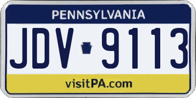 PA license plate JDV9113