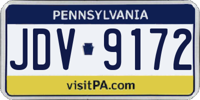 PA license plate JDV9172