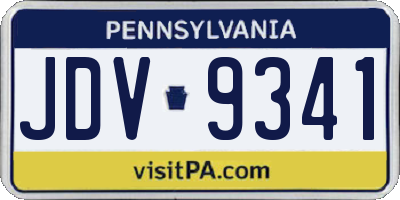 PA license plate JDV9341