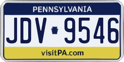 PA license plate JDV9546