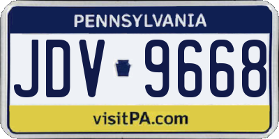 PA license plate JDV9668