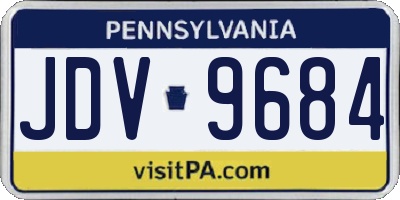 PA license plate JDV9684