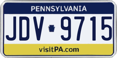 PA license plate JDV9715