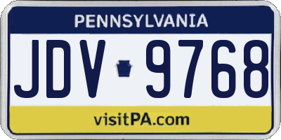 PA license plate JDV9768