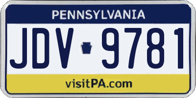 PA license plate JDV9781