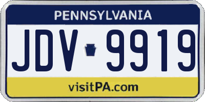 PA license plate JDV9919