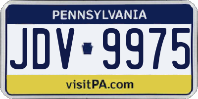 PA license plate JDV9975