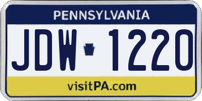 PA license plate JDW1220