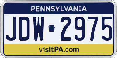 PA license plate JDW2975
