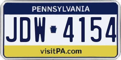 PA license plate JDW4154