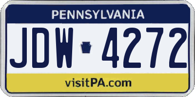 PA license plate JDW4272