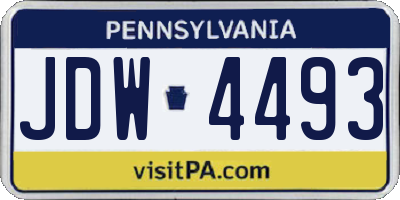 PA license plate JDW4493