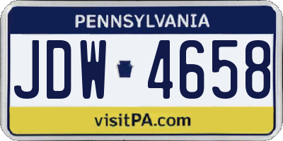 PA license plate JDW4658