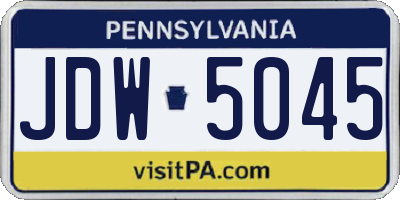 PA license plate JDW5045