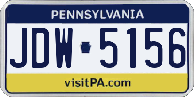 PA license plate JDW5156