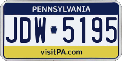 PA license plate JDW5195
