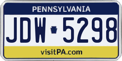 PA license plate JDW5298