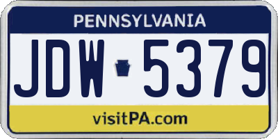 PA license plate JDW5379