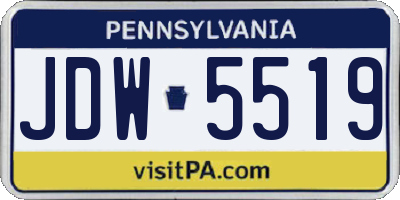 PA license plate JDW5519