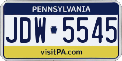 PA license plate JDW5545