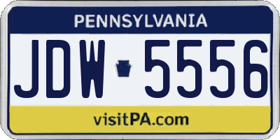 PA license plate JDW5556